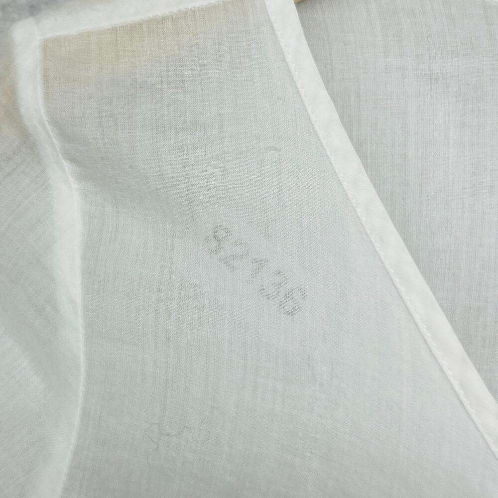 EILEEN FISHER Top M Organic Cotton Voile Smocked Button Up Long Sleeve White - Picture 8 of 13